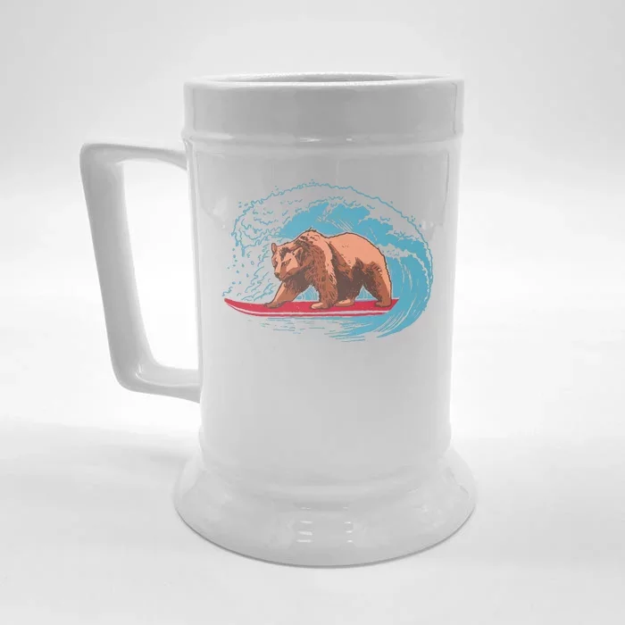 Surfing Bear Front & Back Beer Stein