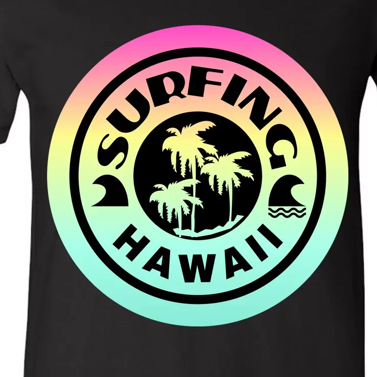 Surfing Hawaii Logo V-Neck T-Shirt