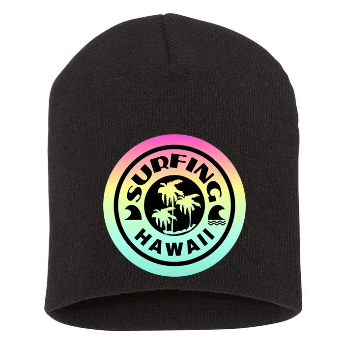 Surfing Hawaii Logo Short Acrylic Beanie