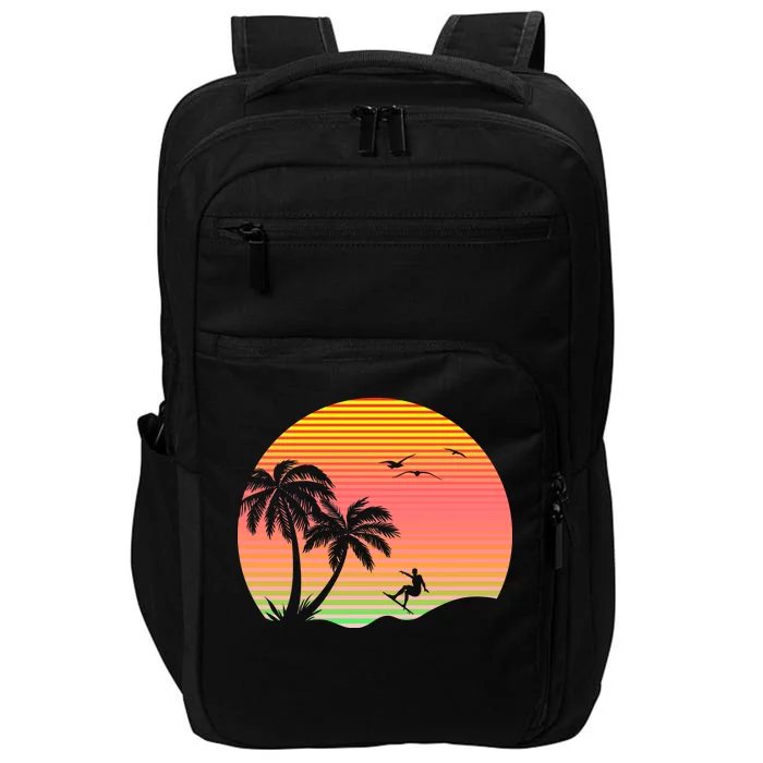 Surfing Into The Sunset Impact Tech Backpack