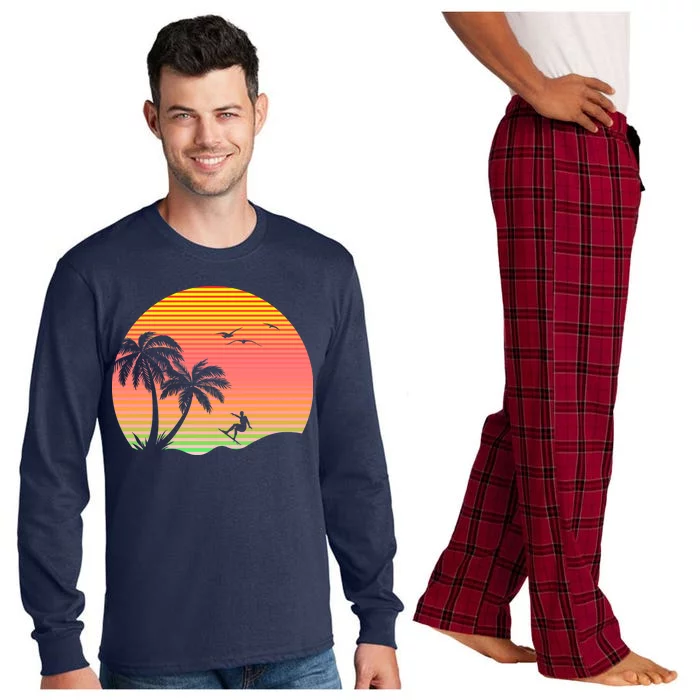 Surfing Into The Sunset Long Sleeve Pajama Set