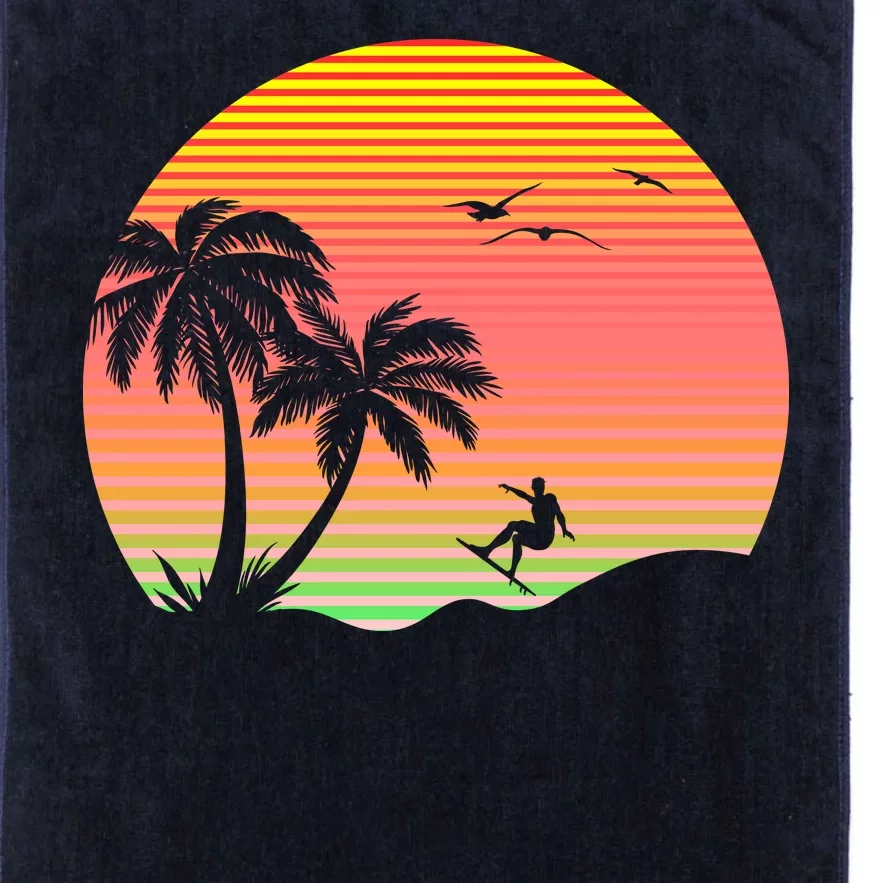 Surfing Into The Sunset Platinum Collection Golf Towel