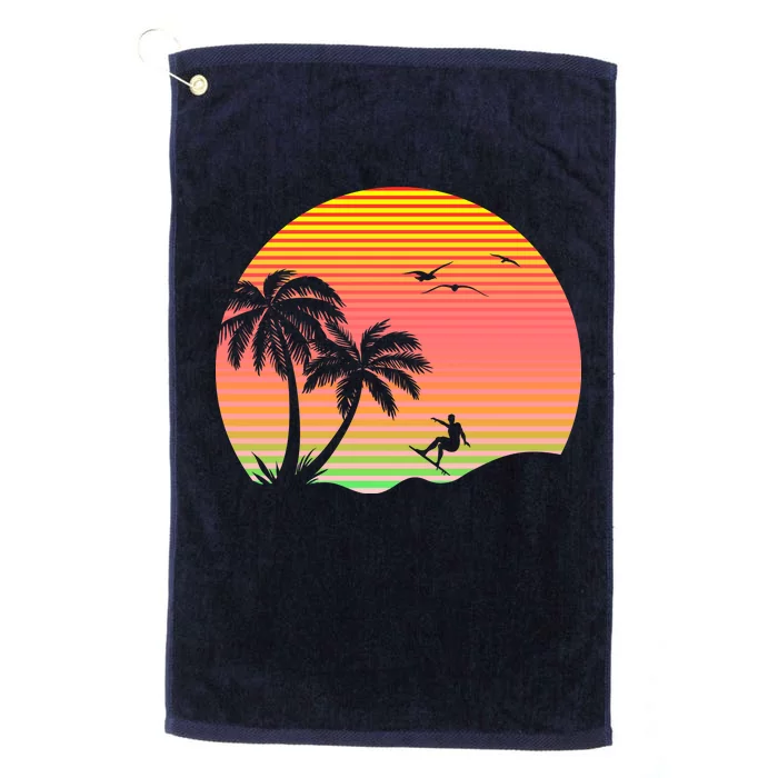 Surfing Into The Sunset Platinum Collection Golf Towel