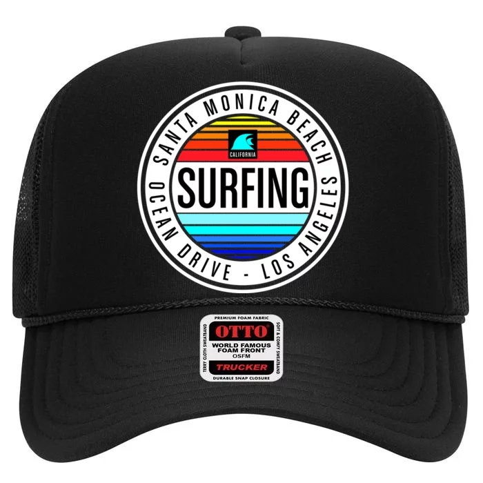 Surfing Logo High Crown Mesh Trucker Hat