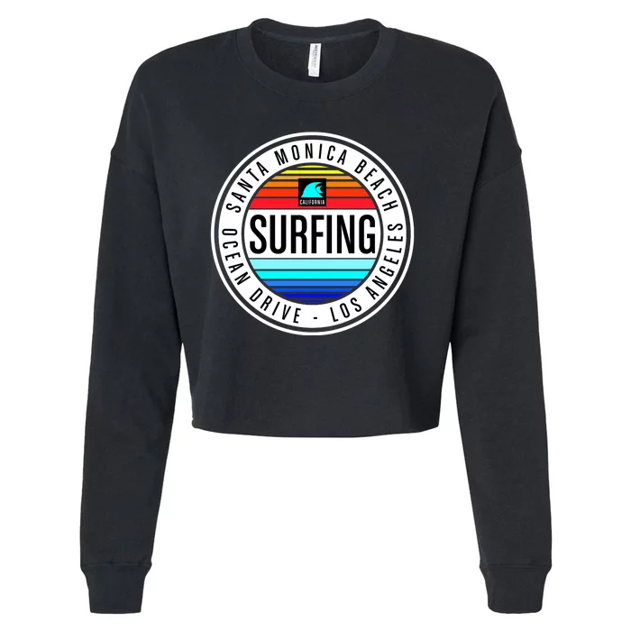 Surfing Logo Cropped Pullover Crew