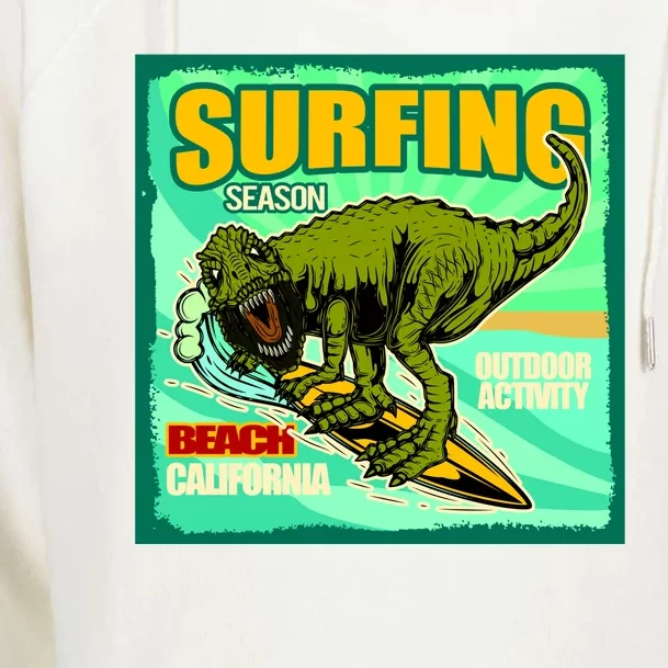 Surfing T-Rex Womens Funnel Neck Pullover Hood