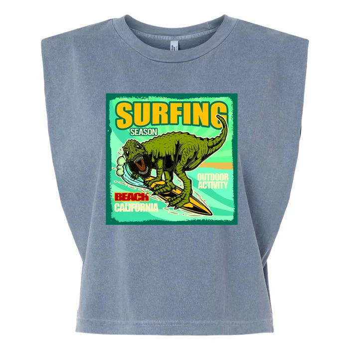 Surfing T-Rex Garment-Dyed Women's Muscle Tee