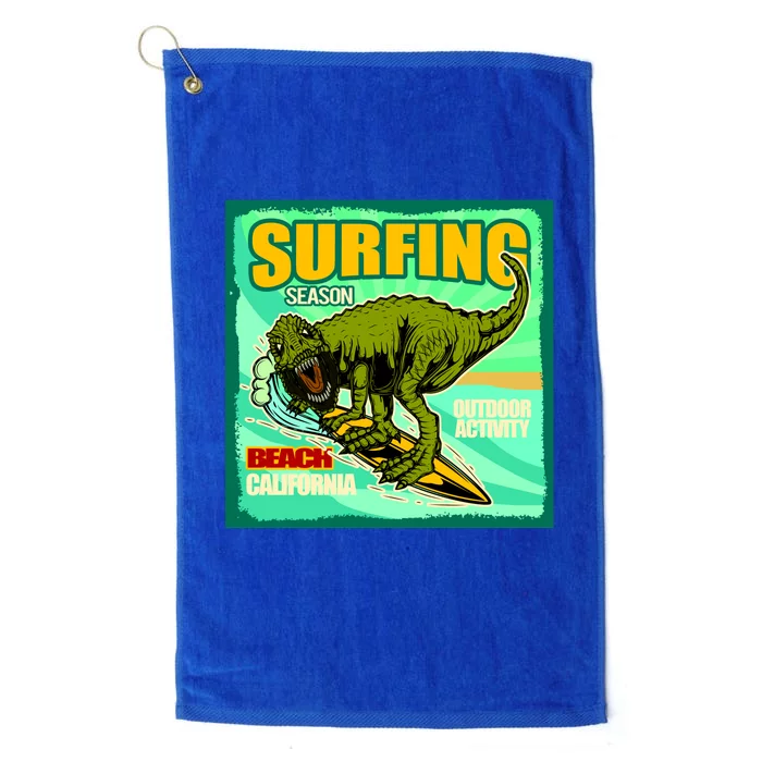 Surfing T-Rex Platinum Collection Golf Towel