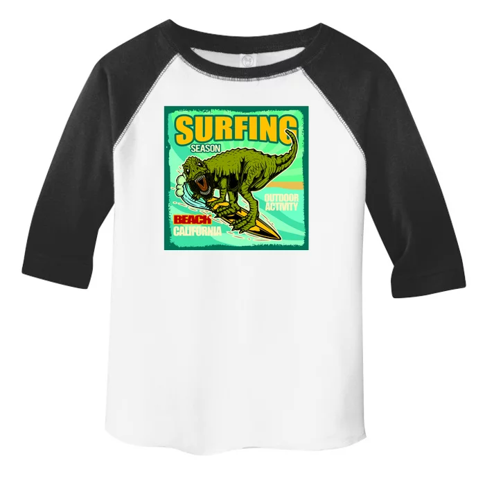 Surfing T-Rex Toddler Fine Jersey T-Shirt