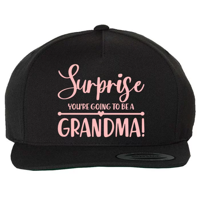 Surprise You're Going to Be A Grandma! Wool Snapback Cap