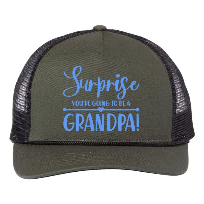 Surprise You're Going To Be A Grandpa! Retro Rope Trucker Hat Cap