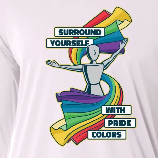 Surround Yourself With Pride Colors Cooling Performance Long Sleeve Crew