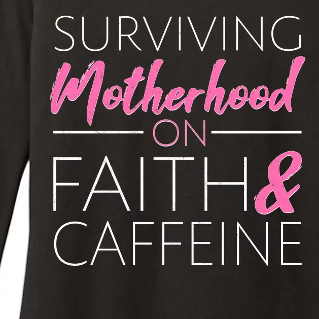 Surviving Motherhood on Faith and Caffeine Womens CVC Long Sleeve Shirt