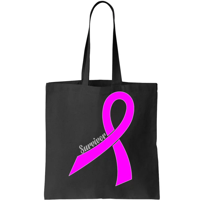 Survivor Breast Cancer Ribbon Tote Bag