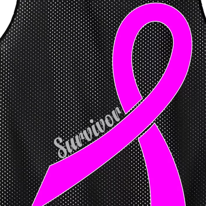 Survivor Breast Cancer Ribbon Mesh Reversible Basketball Jersey Tank