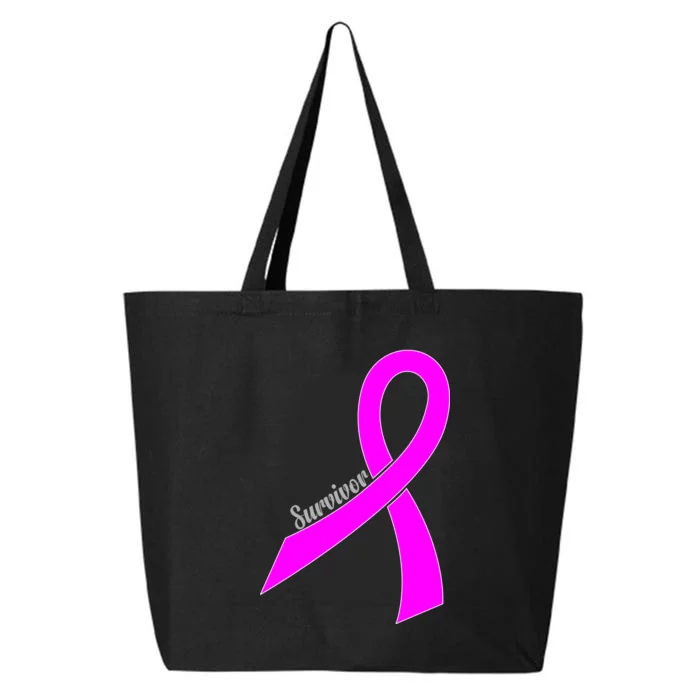 Survivor Breast Cancer Ribbon 25L Jumbo Tote