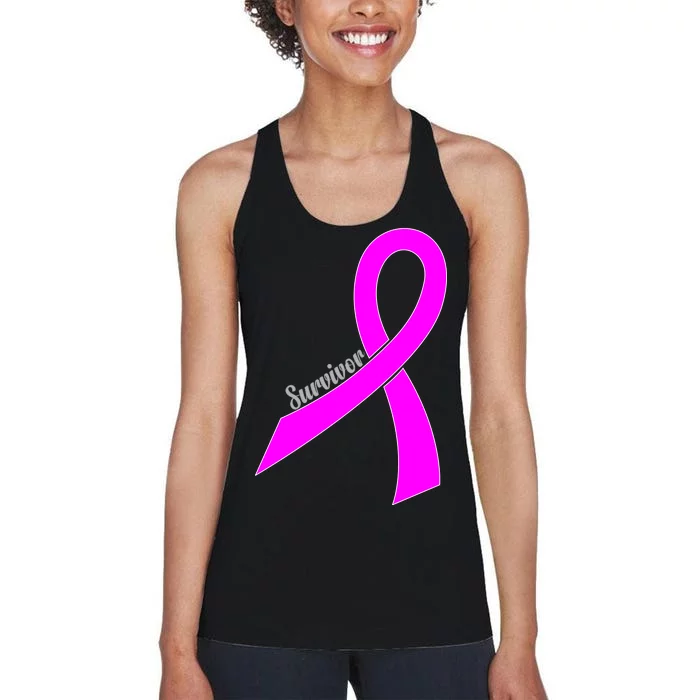 Survivor Breast Cancer Ribbon Women's Racerback Tank