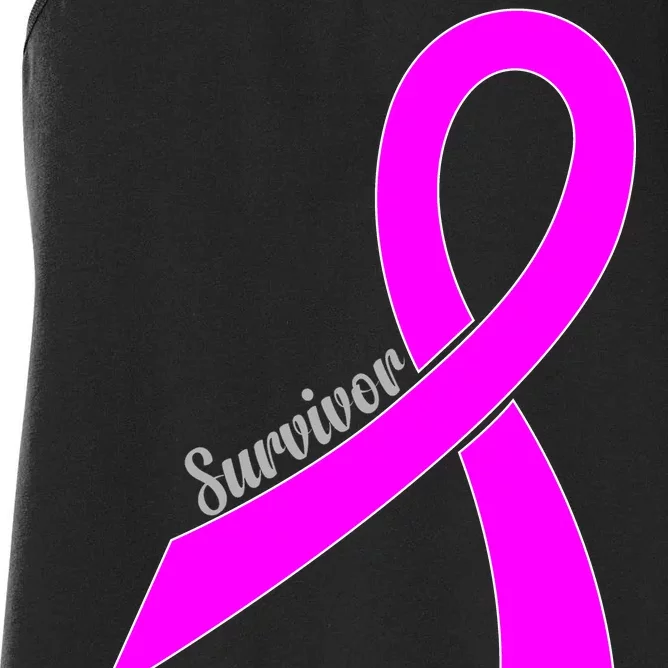 Survivor Breast Cancer Ribbon Women's Racerback Tank