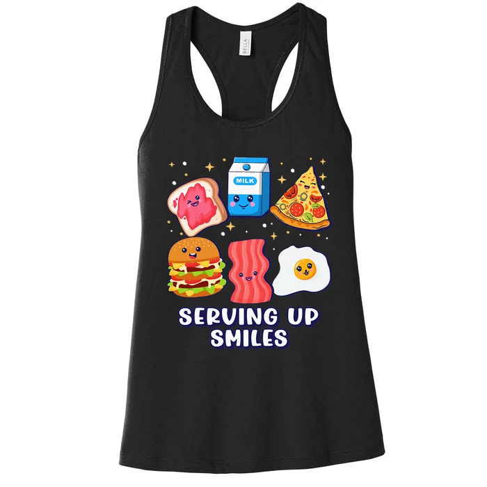 Serving Up Smiles Lunch Lady Women's Racerback Tank