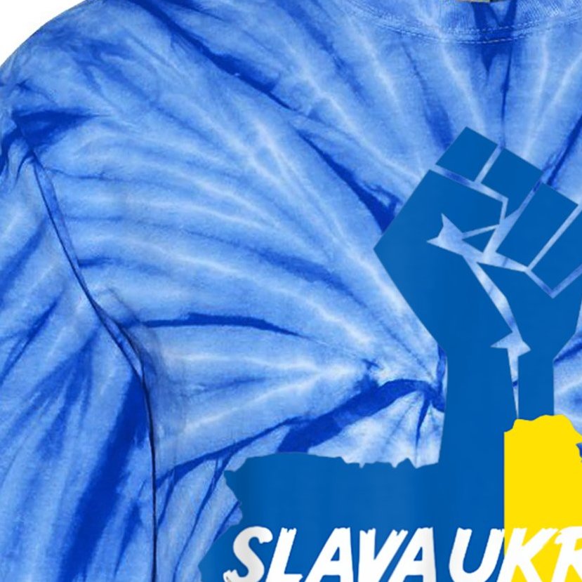 Slava Ukraini Solidarity Tie-Dye Long Sleeve Shirt
