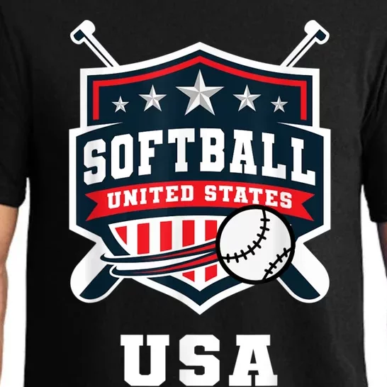 Softball USA Support The Team USA Flag Pajama Set