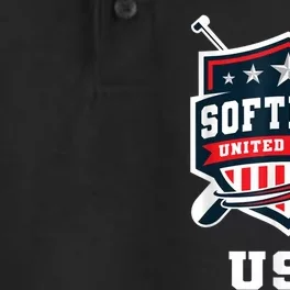 Softball USA Support The Team USA Flag Dry Zone Grid Performance Polo