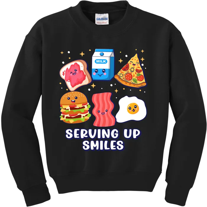 Serving Up Smiles Lunch Lady Kids Sweatshirt