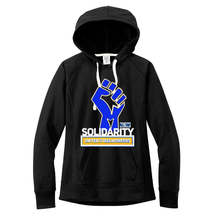 SOLIDARITY UNITEDS STEELS WORKERS Women's Fleece Hoodie