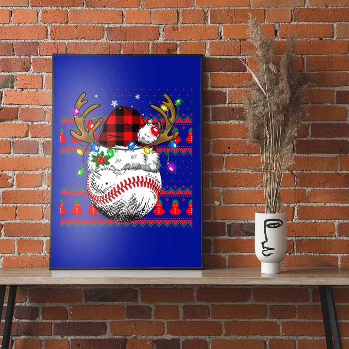 Santa Ugly Sports Christmas Baseball Player Cool Gift Poster