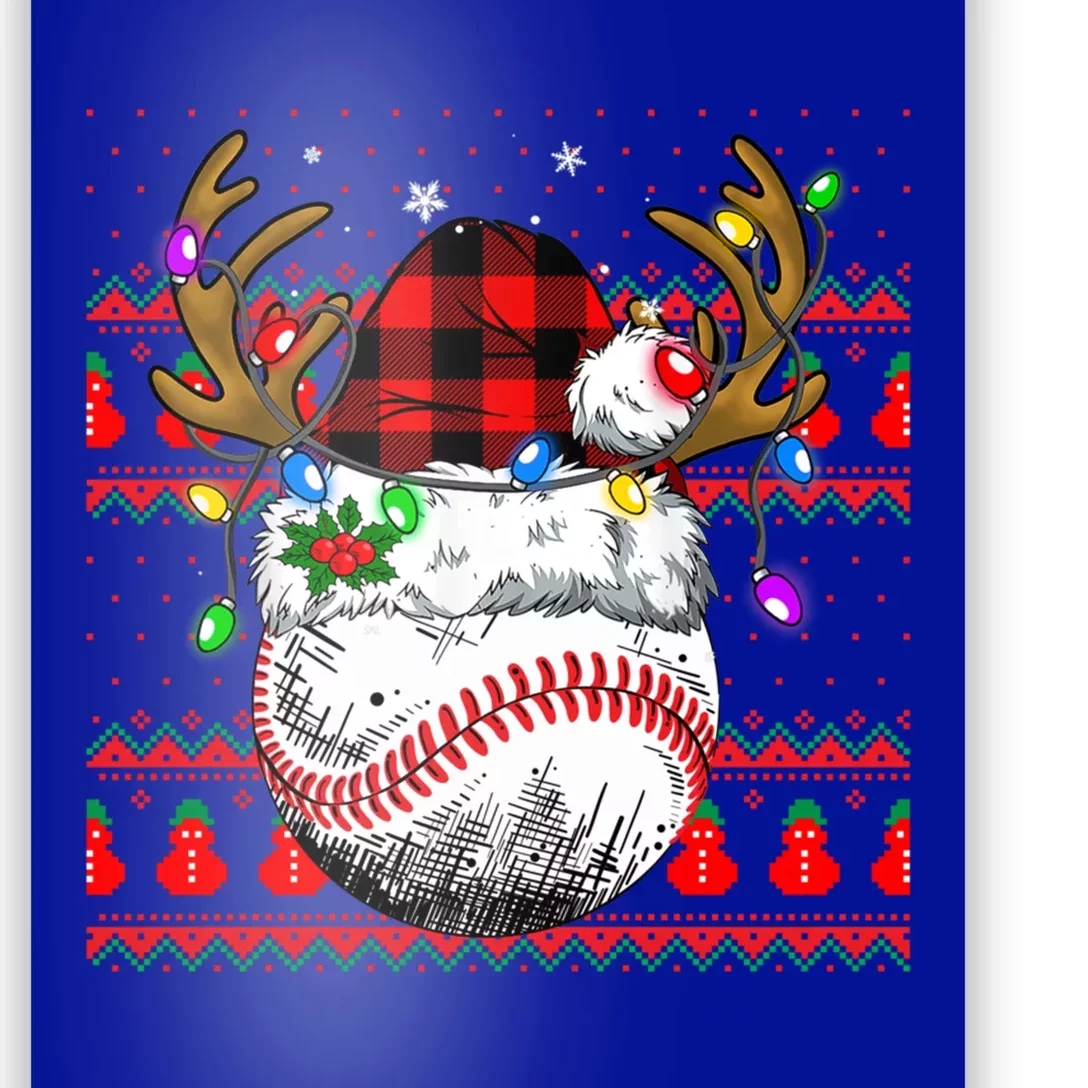 Santa Ugly Sports Christmas Baseball Player Cool Gift Poster