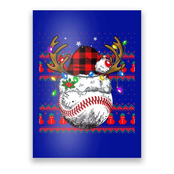 Santa Ugly Sports Christmas Baseball Player Cool Gift Poster