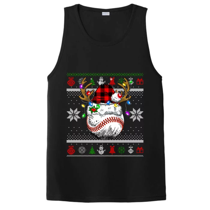 Santa Ugly Sports Christmas Baseball Player Gift Performance Tank