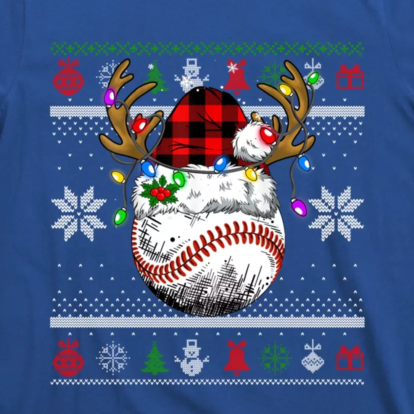 Santa Ugly Sports Christmas Baseball Player Gift T-Shirt