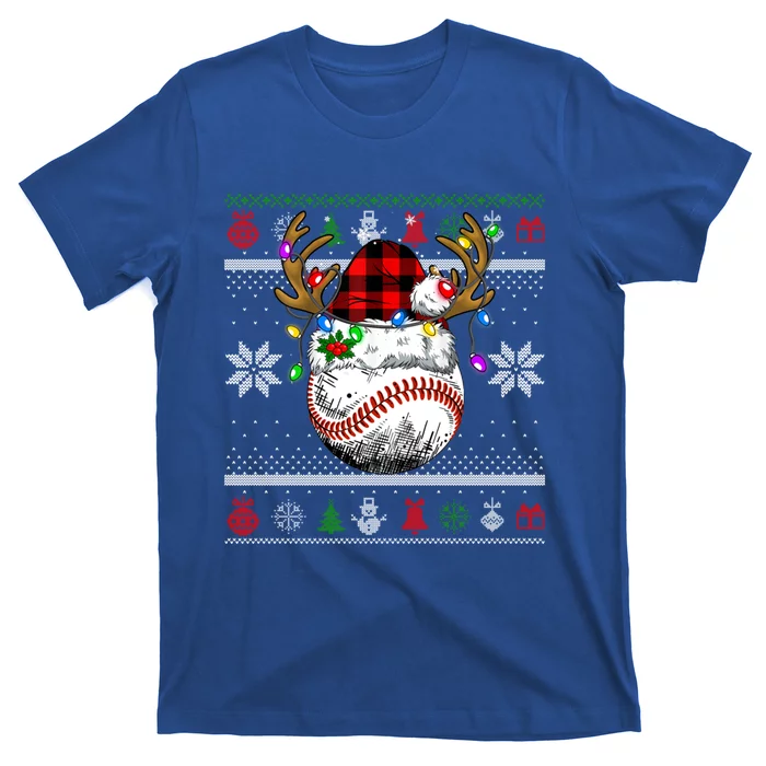 Santa Ugly Sports Christmas Baseball Player Gift T-Shirt