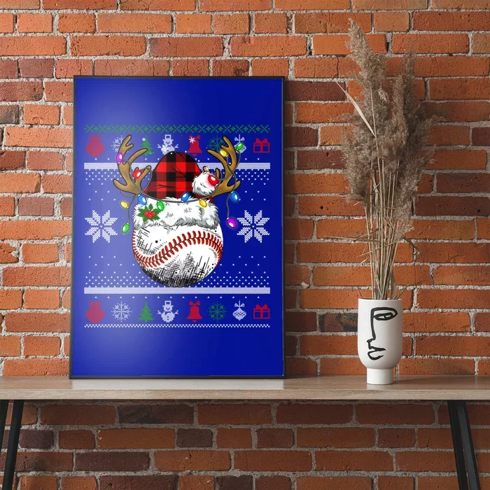 Santa Ugly Sports Christmas Baseball Player Gift Poster