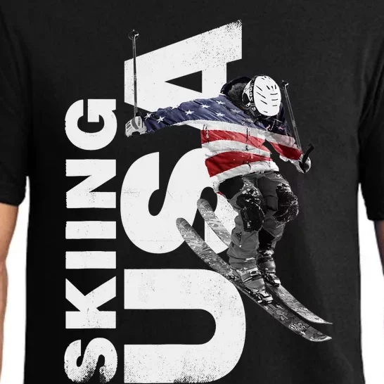 Skiing USA Support The Team USA Flag Ski Pajama Set