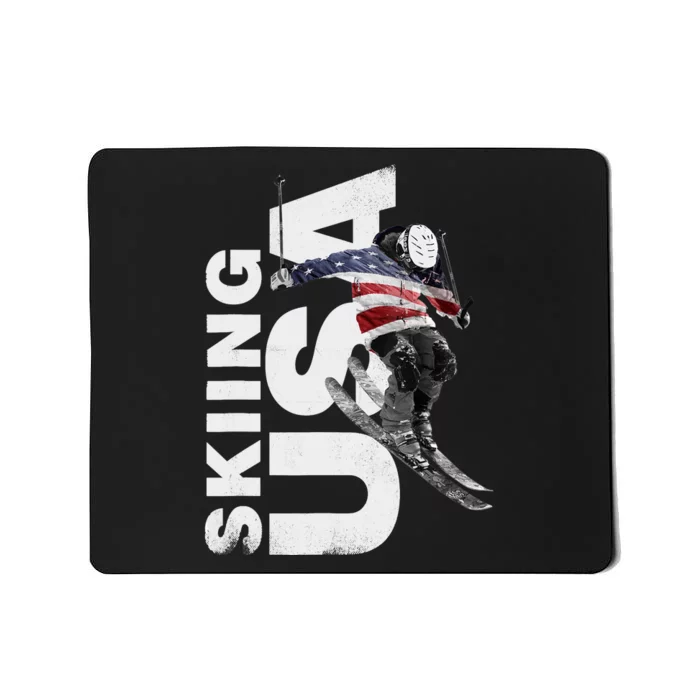 Skiing USA Support The Team USA Flag Ski Mousepad