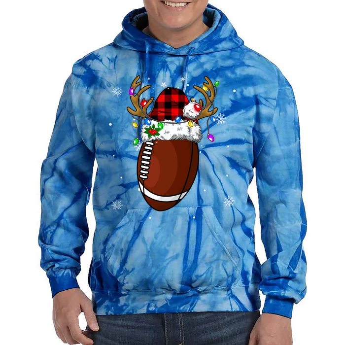 Santa Ugly Sports Christmas Football Player Meaningful Gift Tie Dye Hoodie