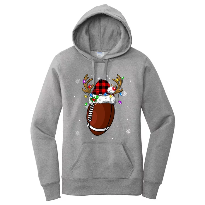 Santa Ugly Sports Christmas Football Player Meaningful Gift Women's Pullover Hoodie