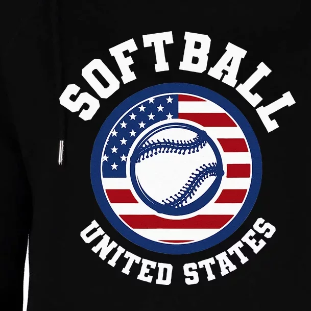 Softball USA Support the Team USA Flag Womens Funnel Neck Pullover Hood