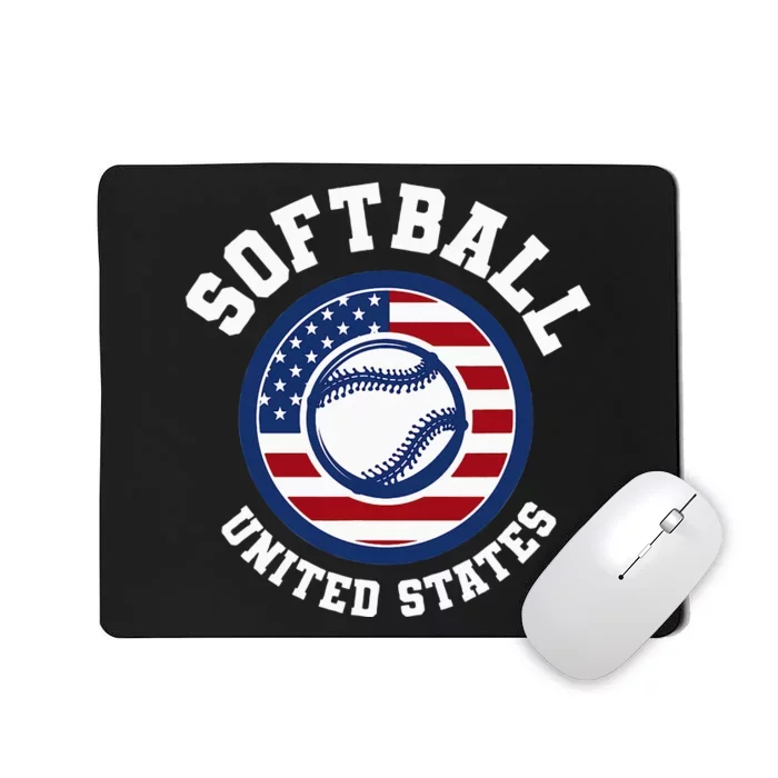 Softball USA Support the Team USA Flag Mousepad