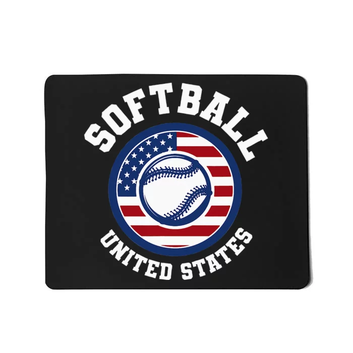 Softball USA Support the Team USA Flag Mousepad