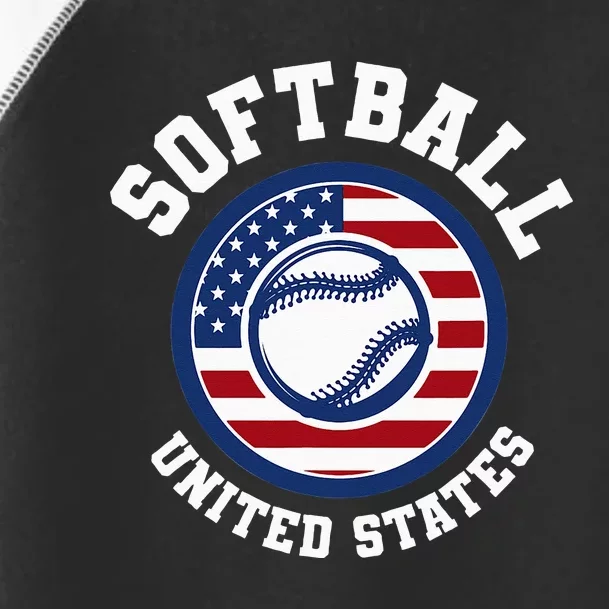 Softball USA Support the Team USA Flag Toddler Fine Jersey T-Shirt