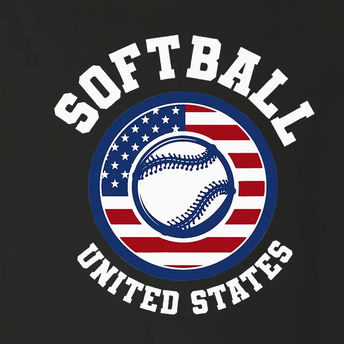 Softball USA Support the Team USA Flag Toddler Long Sleeve Shirt