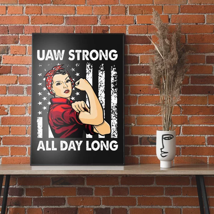 S UAW Strike Red United Auto Workers Picket Sign Poster