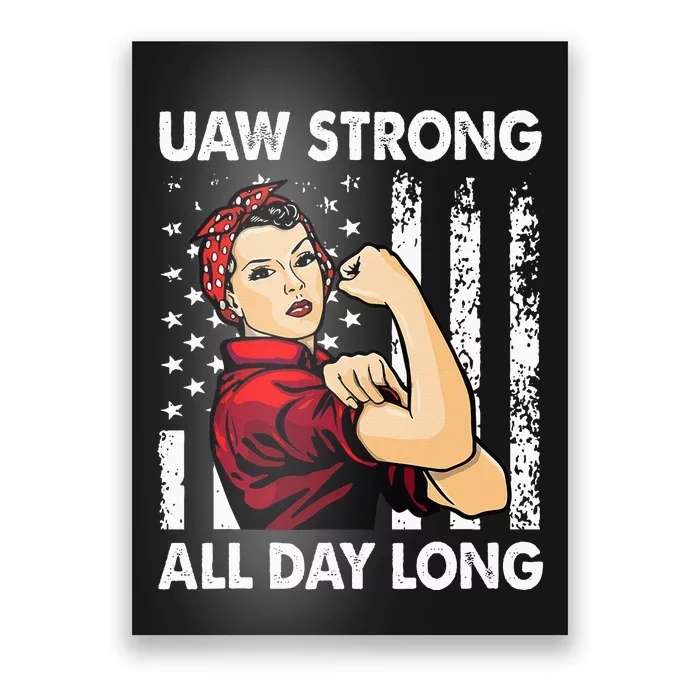 S UAW Strike Red United Auto Workers Picket Sign Poster