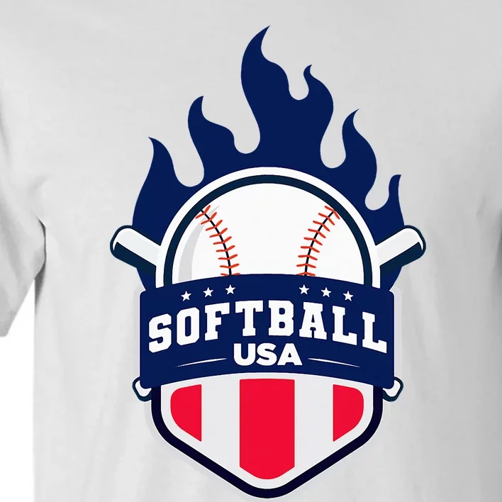 Softball Usa Support The Team U.S.A Flag Tall T-Shirt