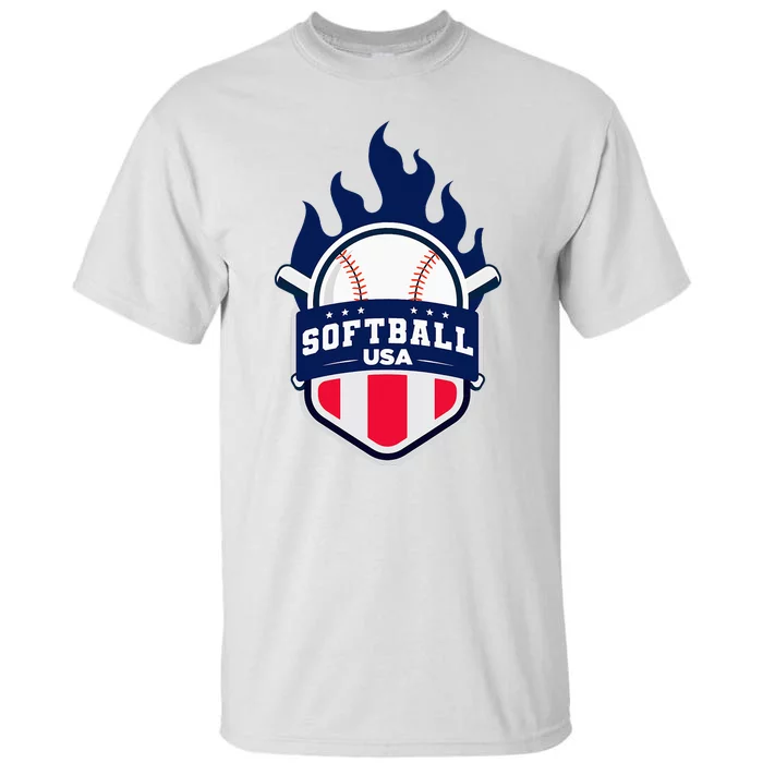 Softball Usa Support The Team U.S.A Flag Tall T-Shirt