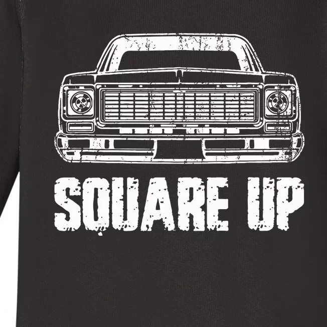 Square Up Square Body King Of Trucks Baby Long Sleeve Bodysuit