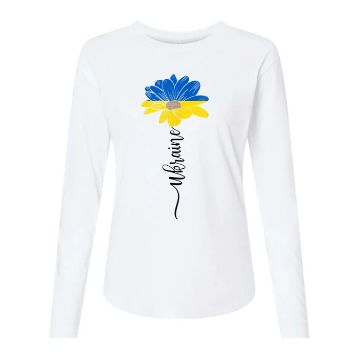 Support Ukraine Sunflower Womens Cotton Relaxed Long Sleeve T-Shirt